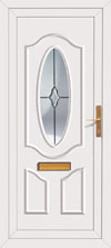 Upvc door in white with brown option
